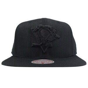 Pittsburgh Pirates Mitchell & Ness NHL Snapback Hat Cap All Black Logos NWT